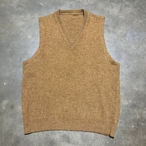 Vintage 60s Orange Acrylic/Mohair Blend Sweater Vest